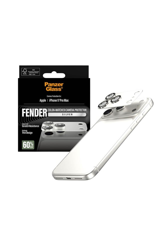 بانزرجلاس حماية كاميرا بانزر جلاس Fender كاملة ايفون 17 برو ماكس - فضي - Image 2